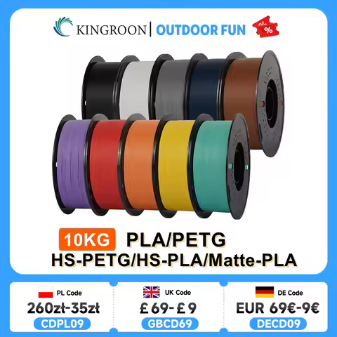 KINGROON 10KG(22LBS) PLA PETG HS-PLA HS-PETG Filament 1.75mm High Speed 3D Printer Material Matte PL