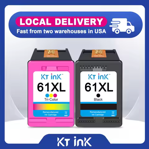 KT INK Remanufactured Ink Cartridges 61XL Replacement for HP 61 61XL for HP Envy 4500 4501 4502 5530