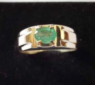 天然祖母綠男戒 經典綠寶石男戒 純天然祖母綠寶石 Panjsher 戒指