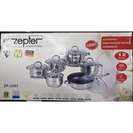 cindychen Zepter Cookware ZP-2203 Stainless Steel 12-Piece Cookware Set Stainless steel 5 ply bottom