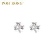 POH KONG 375/9K White Gold Shamrock Earrings