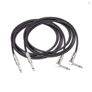 (Docooler)2pcs 3.0-meter 9.8ft Guitar Cable Right Angle 1/4 Inch TS Mono Double Shielded 22AWG Oxyge
