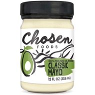 Chosen Foods Classic Avocado Oil Mayo, 355ml, Gluten Free,Dairy Free, Soy Free for Sandwiches,Dressi