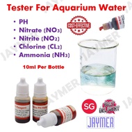 (SG) Aquarium Water Tester For pH Nitrate Nitrite Chlorine Ammonia 10ml Solution Test Kit Fish Tank 
