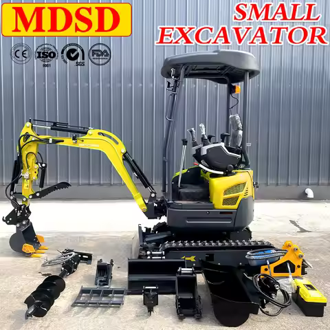 Hot Sale Mini Excavators DDP Shipping Hydraulic Small Digger With Attachments Crawler Micro Digger W