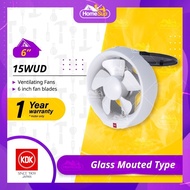 KDK Window Ventilating Exhaust Fan 15wud - Glass Mounted (6” - Fan Blade) Wud Kipas Ekzos