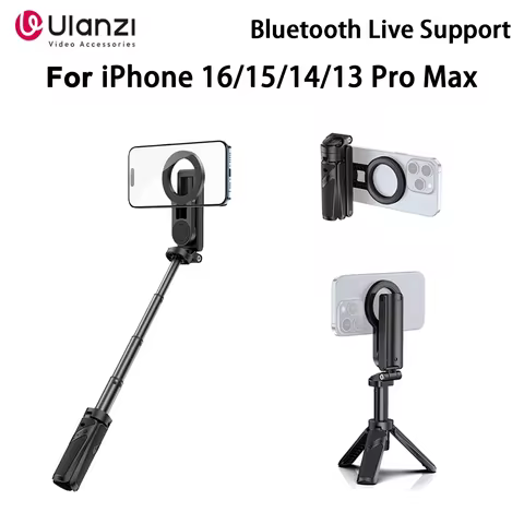 Ulanzi JJ03 Magnetic Phone Tripod Wireless Handle Selfie Stick Desktop Foot Suitable iPhone 16/15/14