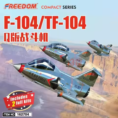 Freedom 162704 Q Version Egg Plane F-104 TF-104 USAF Paint Glue Free Double Fighter Aircraft Model K