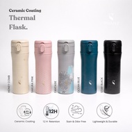 SWANZ Revo One Touch PRINTED EDITION 700ml - Single Combo - Vacuum Insulated Ceramic Flask,  Thermos