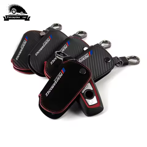 Leather Car Key Case Cover Shell for BMW X1 X3 X5 X6 1 2 5 7 F15 E60 E90 E46 E39 F10 F30 G30 G20 G11