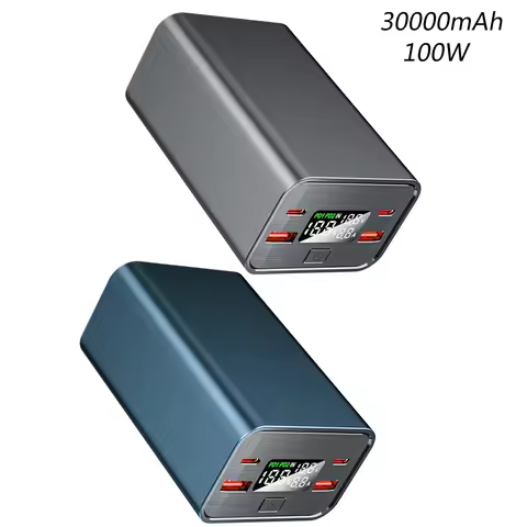 30000mAh Power Bank Type C PD 100W Fast Charging Powerbank External Battery Charger For Smartphone L