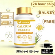 Balnzy Calcium + Vitamin D3+K2+B12 Capsule,Vitamin D3 5000 IU (125mcg) + 100mcg K2 MK7 - Enhance Bon