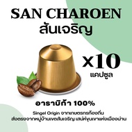 กาแฟแคปซูล กาแฟ น่าน สันเจริญ คั่วเข้ม :คั่วกลาง 10แคปซูล Nespresso กาแฟอาราบิก้าแท้