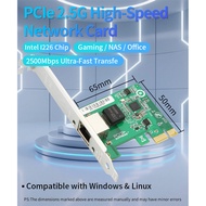 PCIe X1 2.5G Ethernet Card I226 Core for Gaming/NAS/Server, Supports ESXi8 with Low Latency