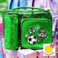 Smiggle Stylin Lunch Box Double Compartment Green Soccer - Original Smiggle Lunch Bag