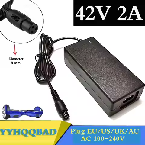 42V 2A Universal Battery Charger,100-240VAC Power Supply for Self Balancing Scooter hoverboard charg