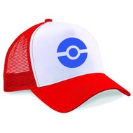 Topi Truker Distro Pokemon Circle - White J Red Premium