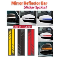 2pc Car Side Mirror Sticker Bar Auto Body Decal Stripe Vinyl Graphic reflector motor helmet perodua proton axia myvi DIY