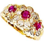 Size 9 Ruby and Diamond 0.34ct Ring, K18 Gold, 3.7g, Women's [Used]
