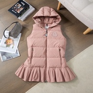 🈹*減價 超值*  MONCLER 荷葉下擺羽絨長背心 可調節收腰