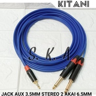 terlaris kabel input dari hape hp ke mixer audio jack jek 3.5mm stereo to 2 akai 6,5mm 60 cm