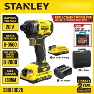 STANLEY SBI810D2K-B1 CORDLESS BRUSHLESS IMPACT DRIVER 20V | 3500 BPM | 180NM COME WITH 2x 2.0AH BATT