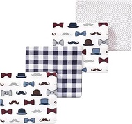 Luvable Friends Little Treasure Flannel Receiving Blankets 4pk, Playful Handsome Pups