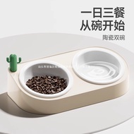 Cat Bowl Ceramic Rice Bowl Cat Bowl Double Bowl Cat Food Dog Cat Bowl Ceramic Cat Dog Bowl Dog Bowl 