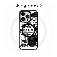 Modern Black Graffiti Magnetic Casing hp Samsung A07 A27 A17 A37 A57 5G A27 A06 A56 5G S24 Fe A54 S2