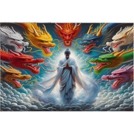 Jumbo print poster, 9 dragons / wall decoration,