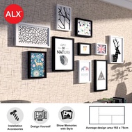 ALX Premium Wooden Wall 10 Photo Frame Decor for House Office Restaurant Airbnb