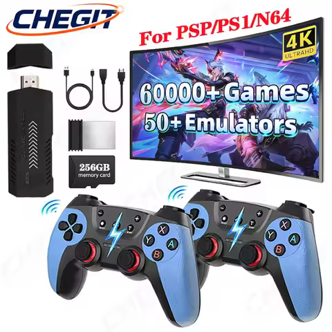 X2 UItra 4K Retro Game Stick with 256GB 3/60000+ Games Wireless Control TV Handheld Video Game Conso