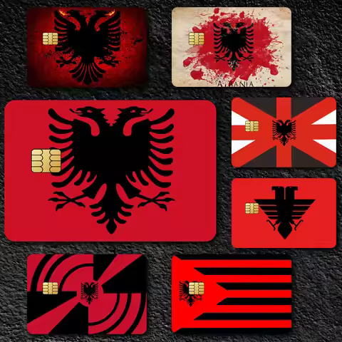 Albania Albanians Flag Decorative Small Waterproof Chip 4PCS Card Sticker New Anti-Scratch