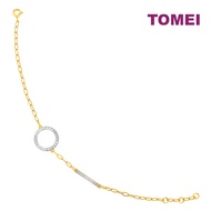 TOMEI Dual-Tone Circle & Bar Bracelet Yellow Gold 916