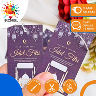 Buzz Gell Sticker Hangtag Custom Tulisan Selamat Hari Raya Idul Fitri Free Desain Kartu Ucapan