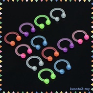[Kesoto2] 20pcs Acrylic Nose Septum 14G Lip Ring Circular Barbell Tragus Piercing