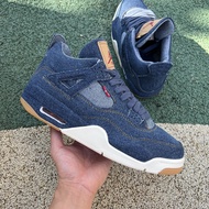 AJ4 Levi's x Sneakers Running Shoes Air Jordan 4 Shock Absorption Rebound Lightweight AJ4 Denim Co-B