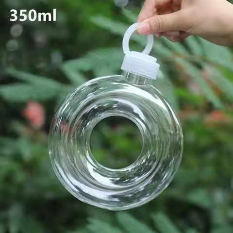 350ML Donut Kids Water Bottle Leak-Proof Travel Drinking Bottle Transparent Anti Fall Sports Water B