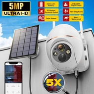 5MP PTZ Solar Power Camera WiFi IP Outdoor IP66 8000mAh Low Comsunption Panel Built-in Battery Surve