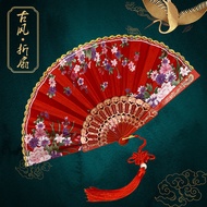 Silk Phnom Penh Fan Chinese Traditional Dance Fan Chinese Fan Handmade Folding Fan