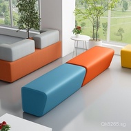 Chair for Barber Shop Simple Rest Area Shoe Changing Stool Soft Cushion Corridor Sofa Leather Stool 