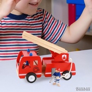 [Bilibili1] Wood Fire Engine Toy Pretend Play Fine Motor Skills Wooden Fire Truck Toy