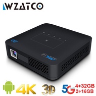 WZATCO P15 DLP Smart 3D Projector Portable MINI Projectors Android BT 4.2 WIFI Support 4K Video Home Theater Beamer Proy