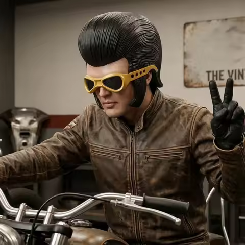 Elvis Presley Inspired Half Face Latex Mask Retro Vintage Costume Prop For Halloween Party Cosplay