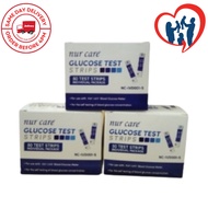 NUR CARE GLUCOSE TEST STRIPS 50 TEST STRIPS