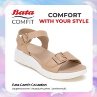 Bata บาจา Comfit รองเท้าเพื่อสุขภาพแบบรัดส้น รองรับน้ำหนักเท้าได้ดี สวมใส่ง่าย สำหรับผู้หญิง รุ่น CARCER สีเบจ รหัส 6018087