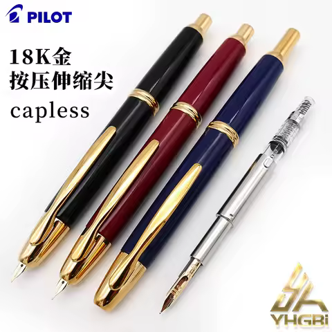 PILOT Pen Capless Fountain Pens 18K Gold Nib Ink Pen Set of Pens Stationery Pen for Writing Office A