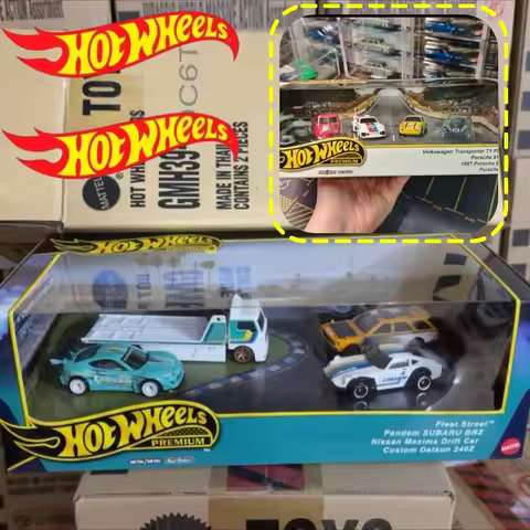 Hot Wheels 1:64 Premium Gmh39 Set Porsche/Mclaren/Mercedes-Benz Exotic Racers Transporter Alloy Die-