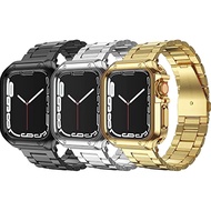 Premium Stainless Steel Watch Band with TPU Watch Case Compatible with Apple Watch