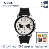 (SG LOCAL) Fossil FS5240 Grant Sport Chronograph Silicone Strap Men Watch
